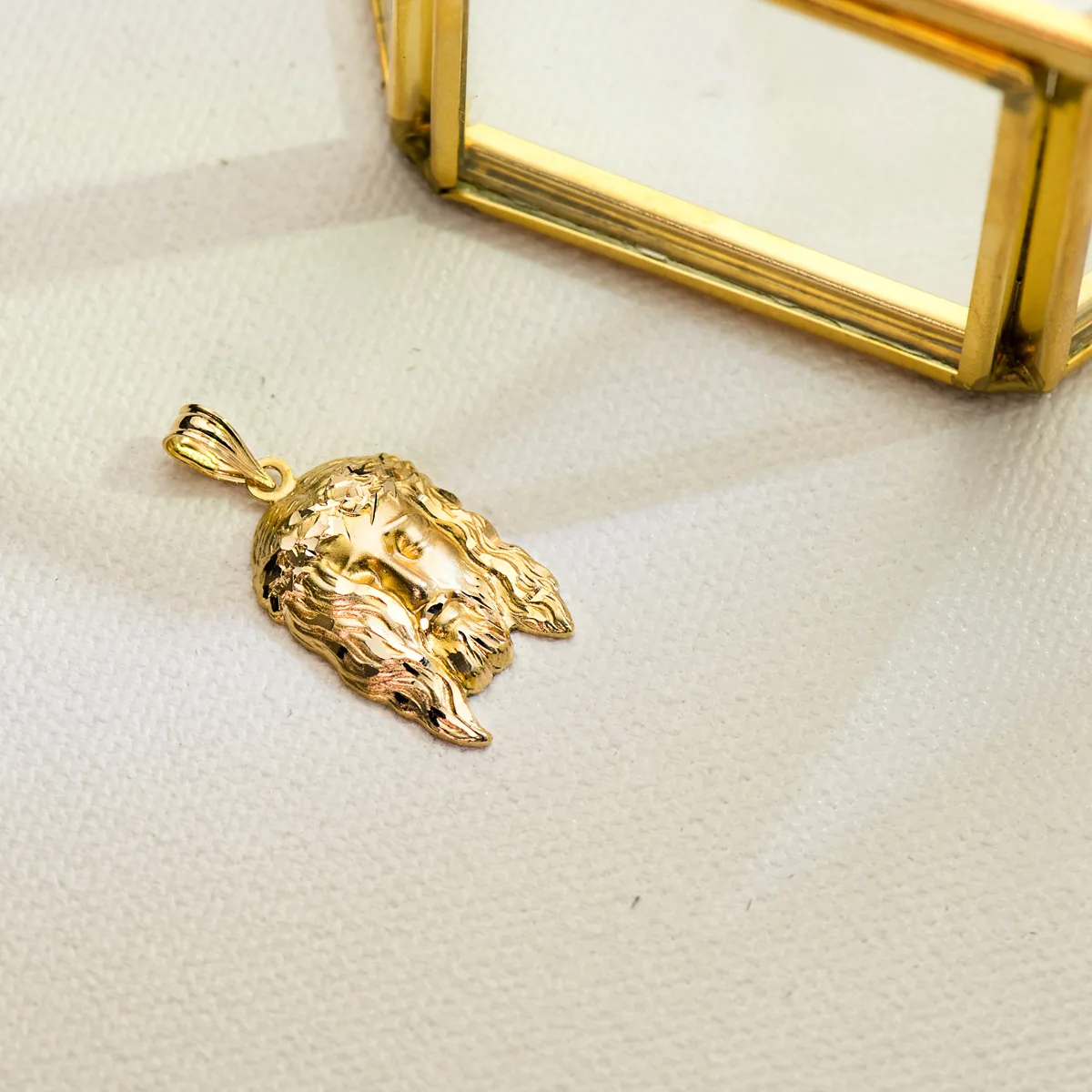 9K COLGANTE ORO AMARILLO CABEZA DE CRISTO  23X14 MM — vista 3