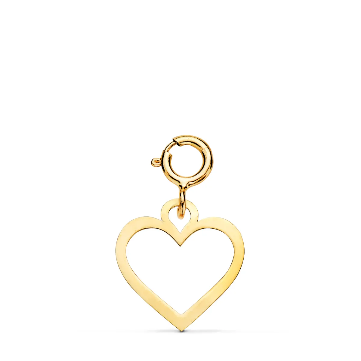 18K COLGANTE ORO AMARILLO CORAZON 11 X 10 MM CON REASA DE 4.5 MM  C. AMOR