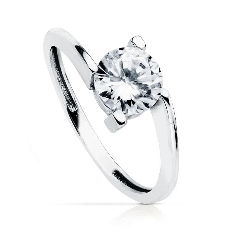 18K SOLITARIO ORO BLANCO 7 MM