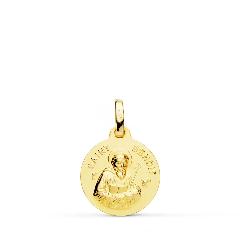 18K MEDALLA ORO AMARILLO SAINT BENOIT 14 MM