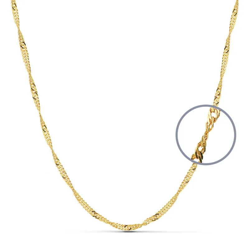 18K CADENA ORO AMARILLO MACIZA SINGAPUR 50CM 2.5MM