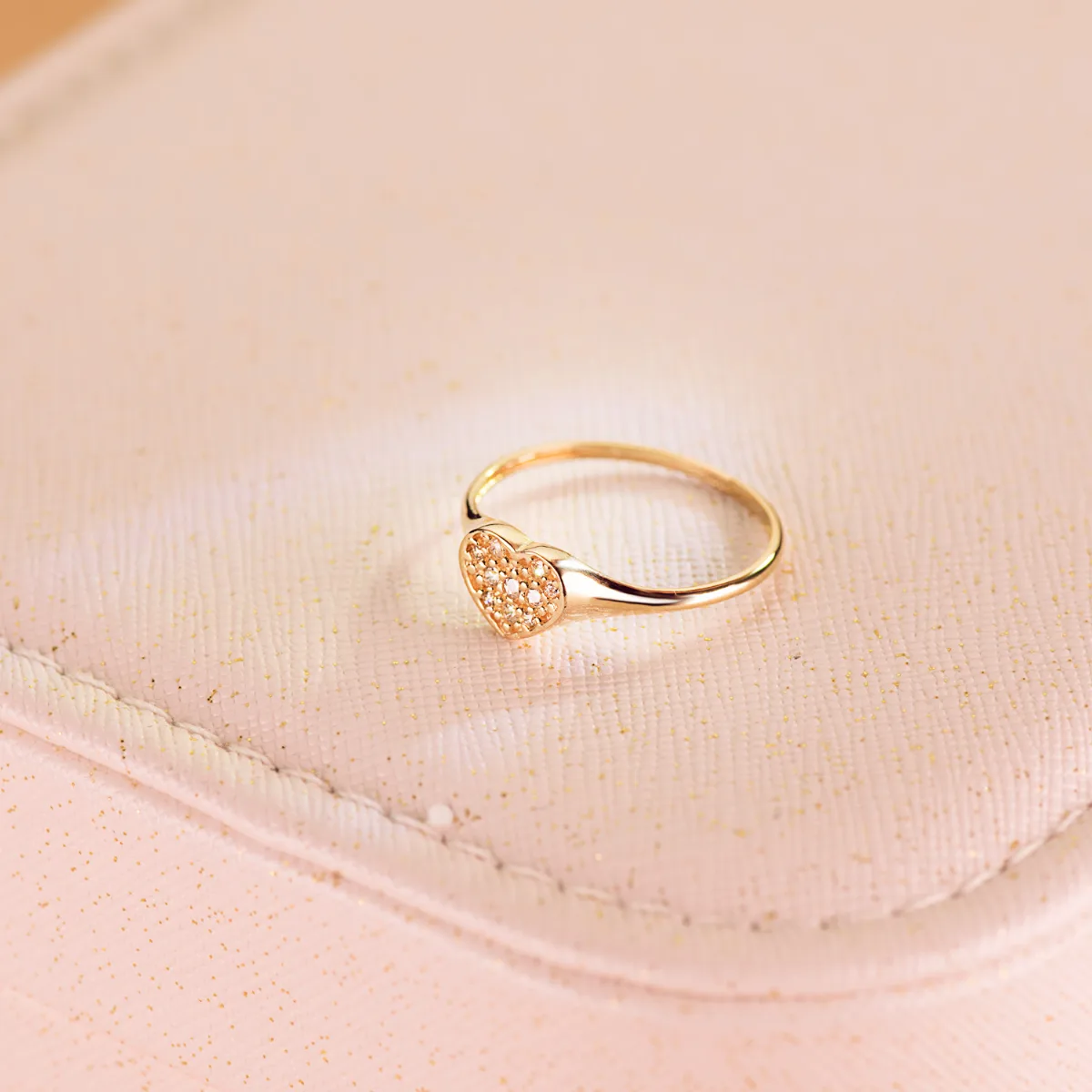 18K SELLO ORO AMARILLO MUJER CABEZA CORAZON CON CIRCONITA 9X8 MM — vista 2