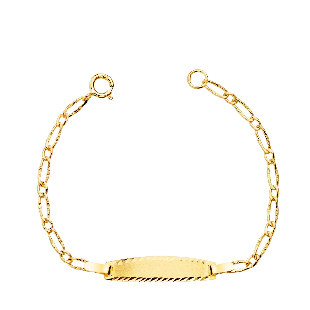 18K ESCLAVA ORO AMARILLO CARTIER 1X1 ESLABON CON TEXTURA. ANCHO: 1.5MM. PLACA CHAPA: 19X4MM. LARGO 12CM