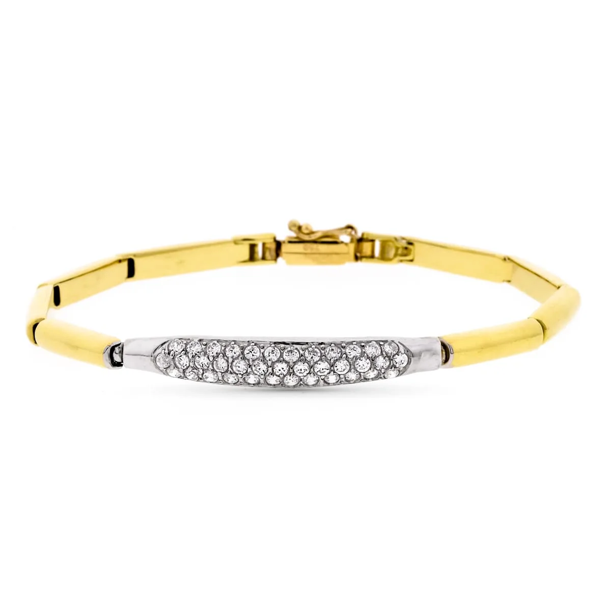 18K PULSERA ORO BICOLOR CIRCONITA 19CM