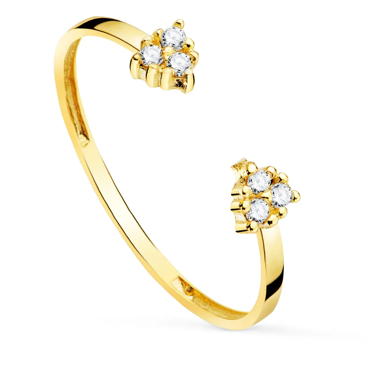 18K SORTIJA ORO AMARILLO DIAMANTES 0.0480 QTS.  CUERPO 1.10 MM