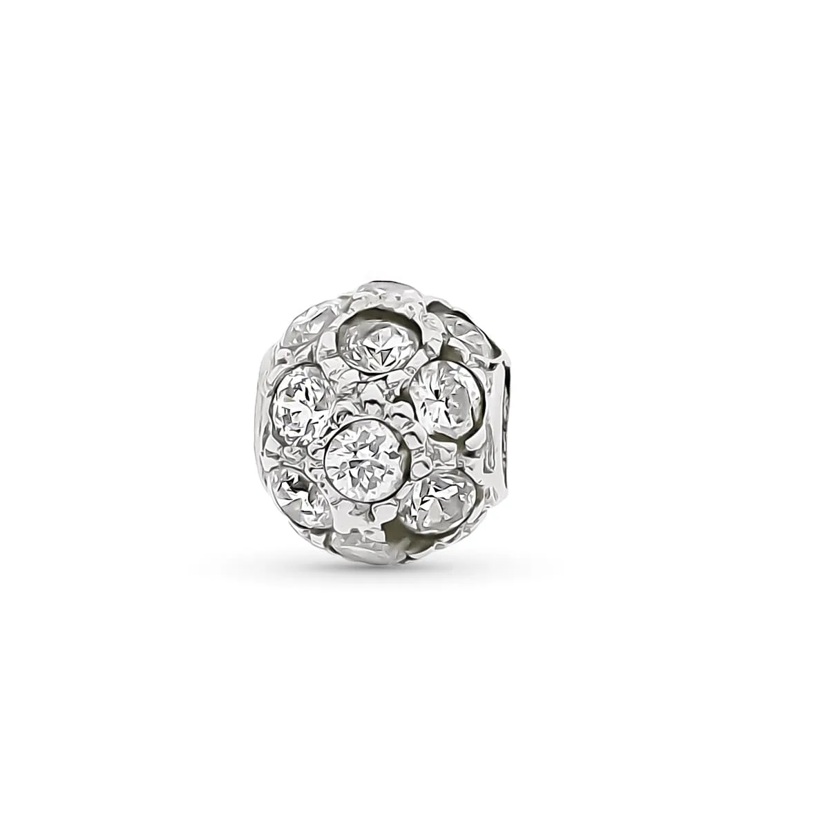 18K COLGANTE ORO BLANCO BOLA PASADA CIRCONITAS