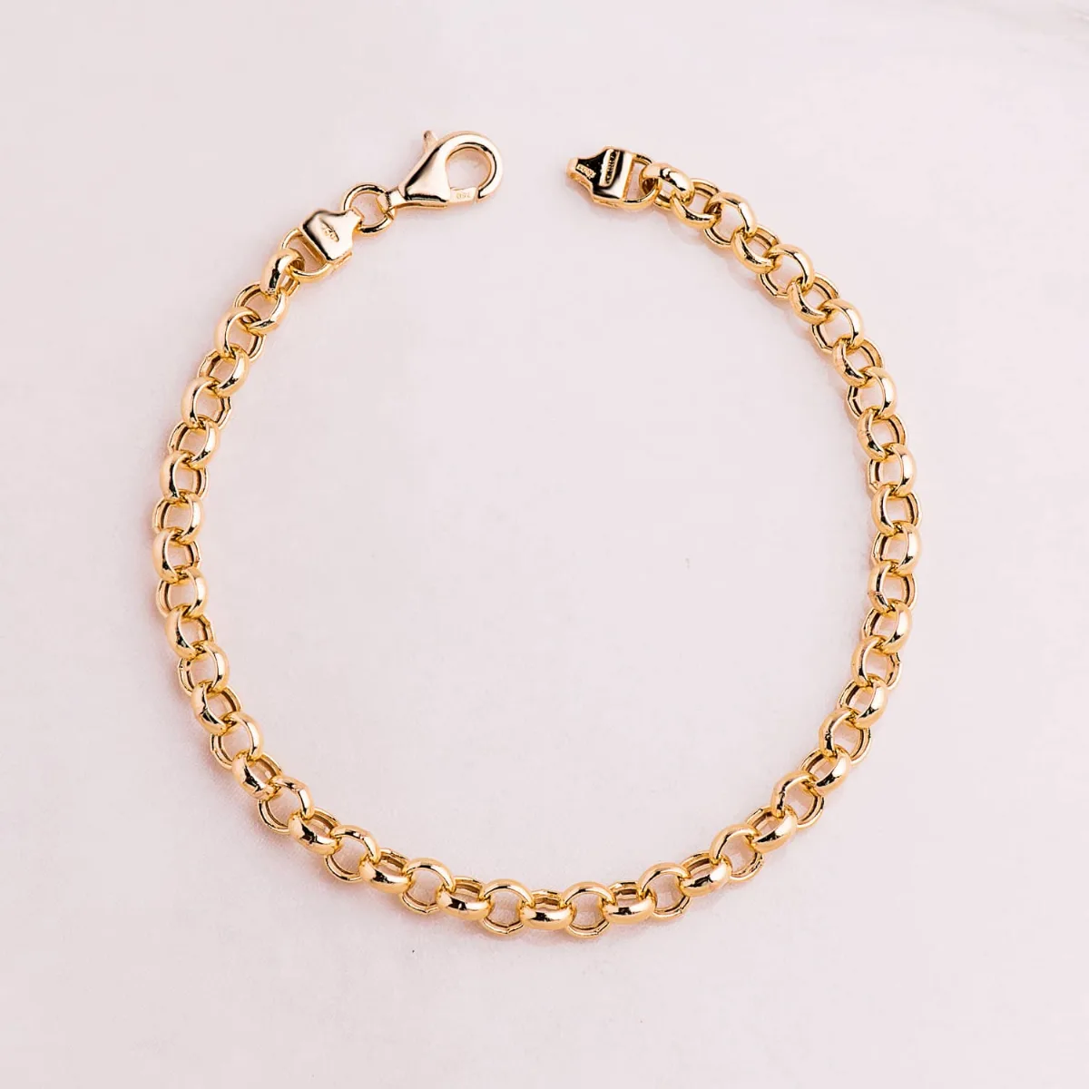 18K PULSERA ORO AMARILLO ROLO HUECA ANCHO 5 MM LARGO 19CM — vista 2