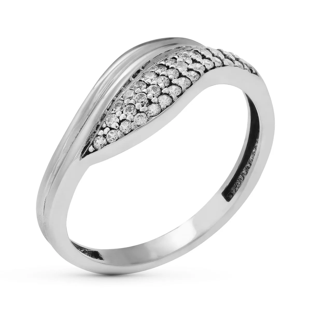 18K SORTIJA ORO BLANCO CON CIRCONITAS. ANCHO: 7 MM