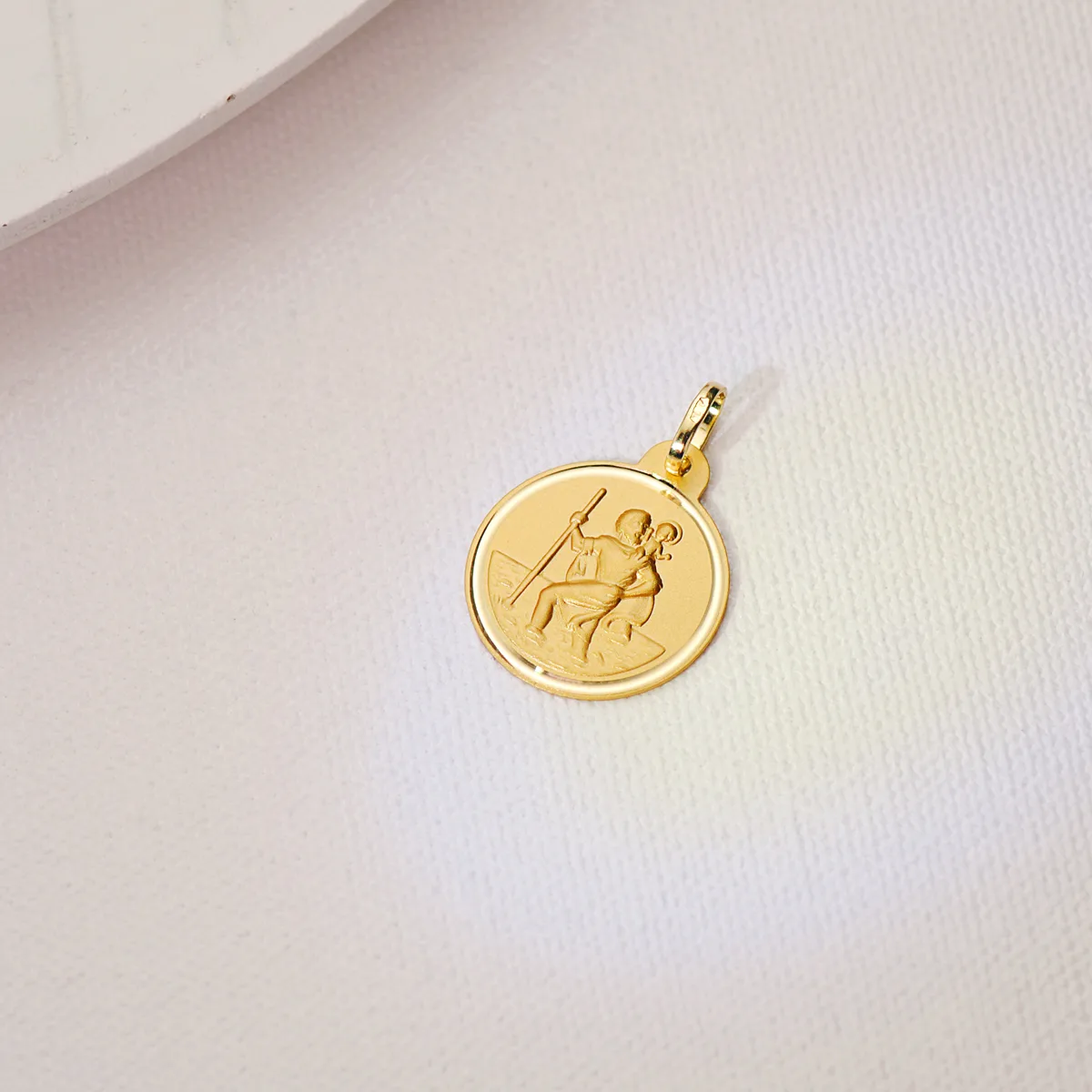 18K MEDALLA ORO AMARILLO SAN CRISTOBAL BISEL 20 MM — vista 2
