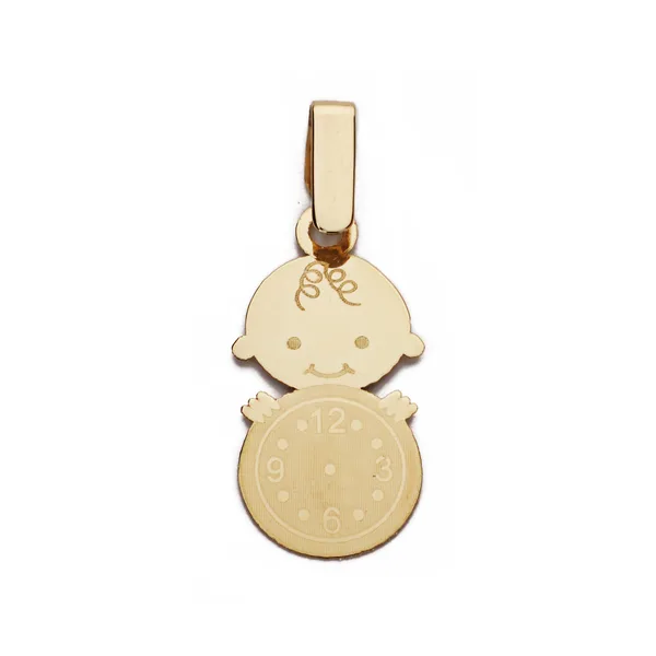 9K COLGANTE ORO AMARILLO NIÑO RELOJ 19X10 MM