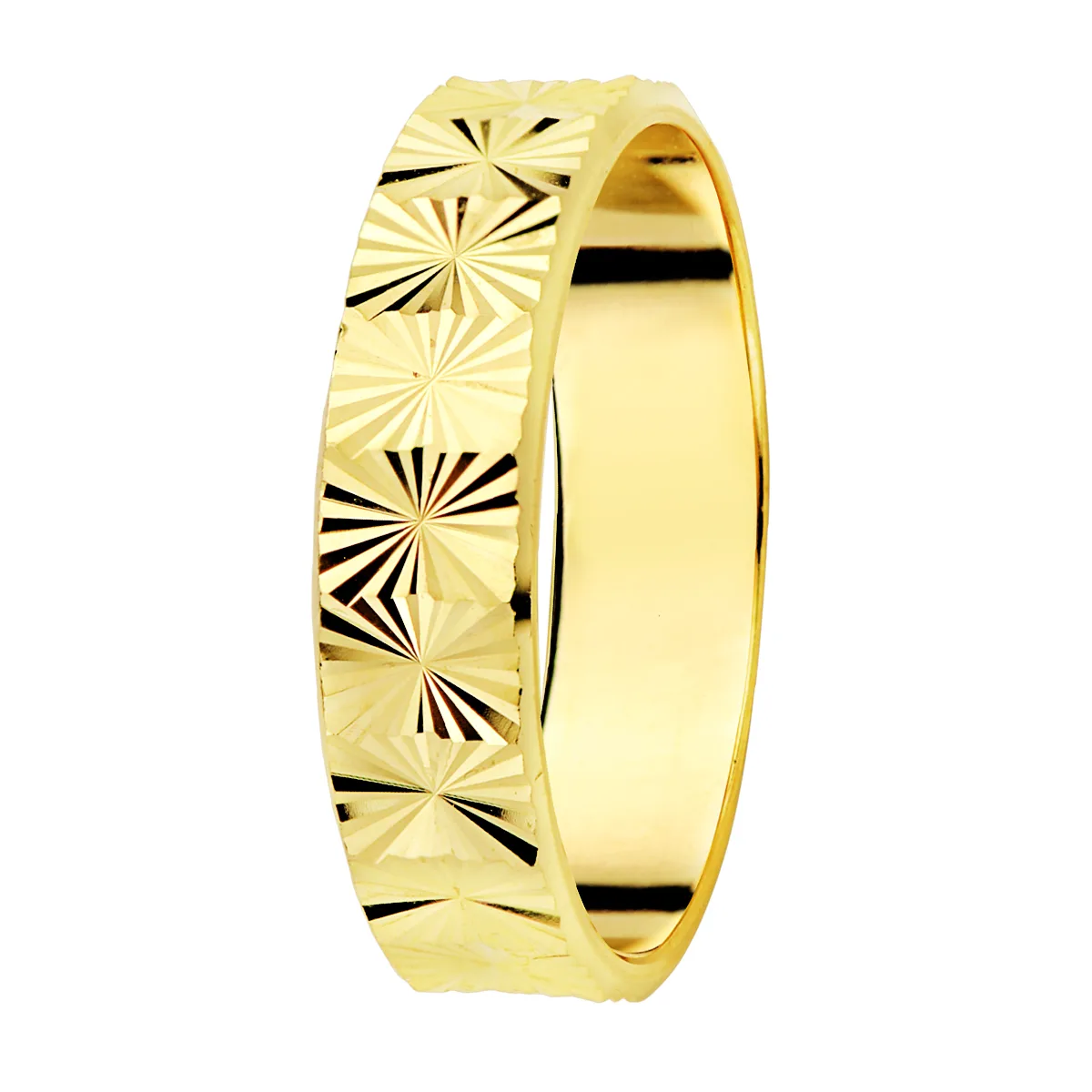 9K ALIANZA  DE MATRIMONIO ORO AMARILLO TALLADA 4 MM