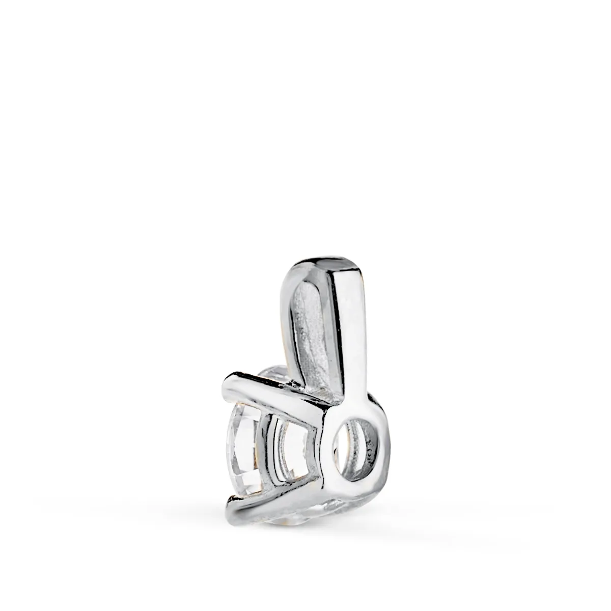 18K COLGANTE ORO BLANCO DIAMANTE LABORATORIO TALLA BRILLANTE 5MM 0,500 QTES. G-VS1. MEDIDA: 9X5 MM — vista 2