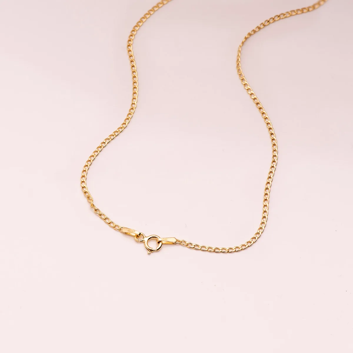 18K CADENA ORO AMARILLO BARBADA HUECA ANCHO 1 MM LONGITUD 40CM — vista 3