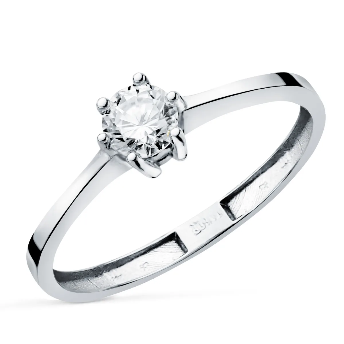 18K SOLITARIO ORO BLANCO 6 GARRAS CON DIAMANTE LABORATORIO 0,300 QTES. G - VS1