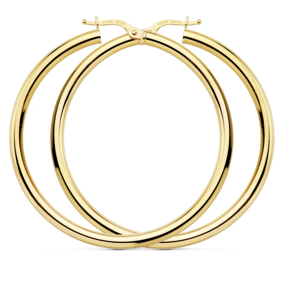 18K AROS REDONDOS HUECOS 48 X 3MM  4.35 GRS