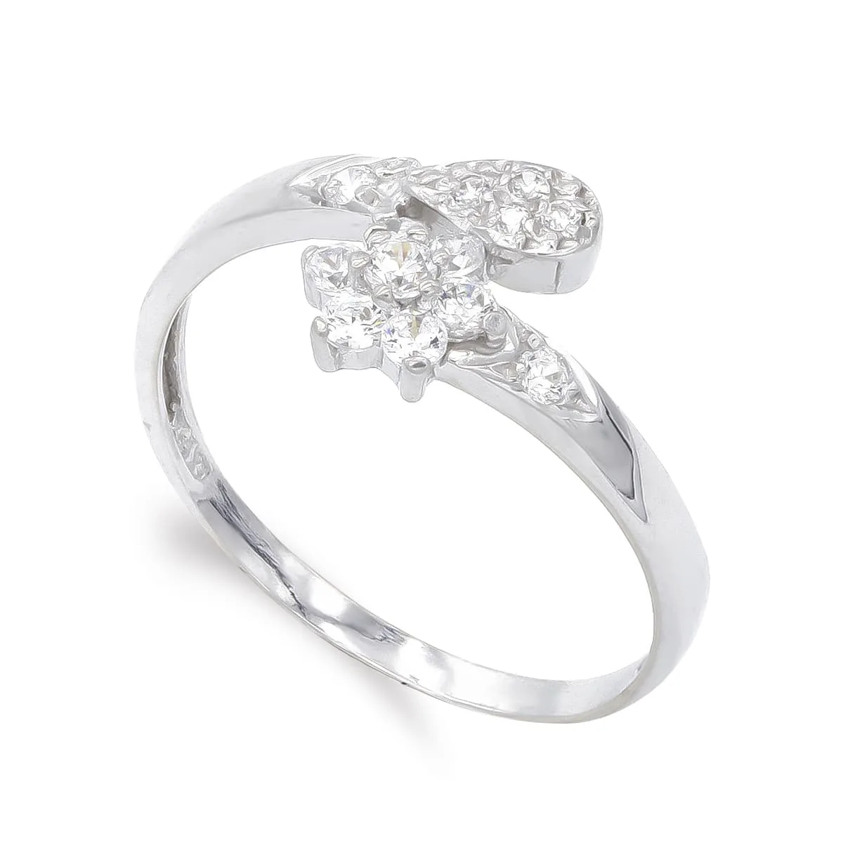 18K SORTIJA ORO BLANCO CON CIRCONITAS. ANCHO: 9 MM