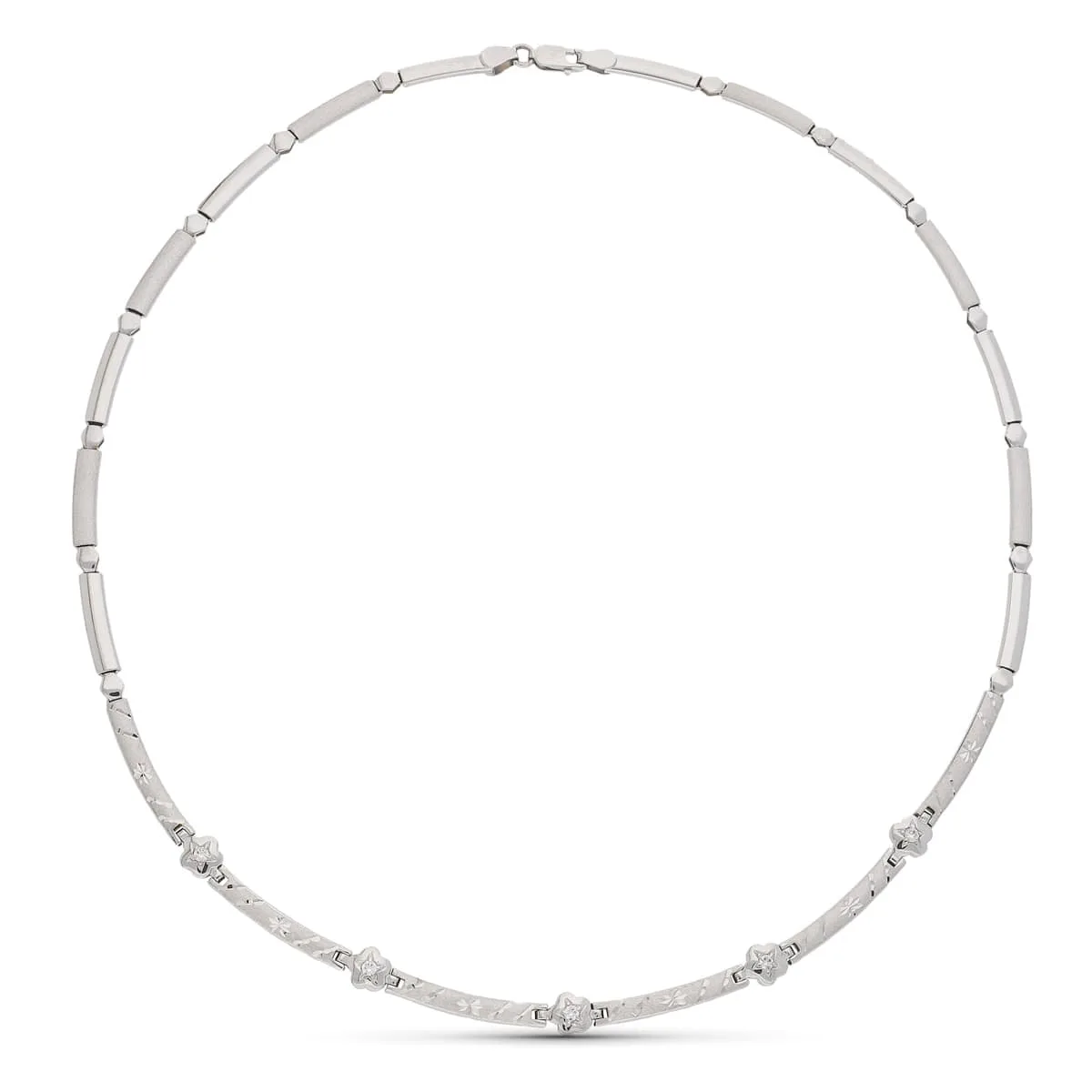 18K GARGANTILLA ORO BLANCO TRAMOS TALLADA