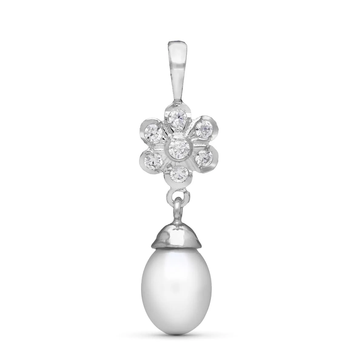 18K COLGANTE ORO BLANCO Y PERLA
