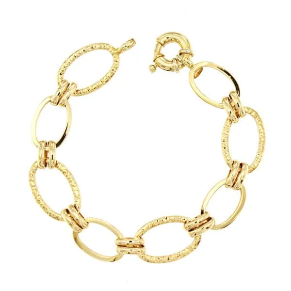 18K PULSERA ORO AMARILLO ESLABONES HUECO 19CM