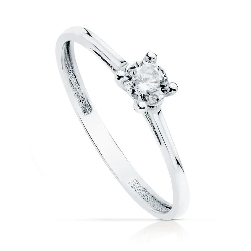 18K SOLITARIO ORO BLANCO 4 MM