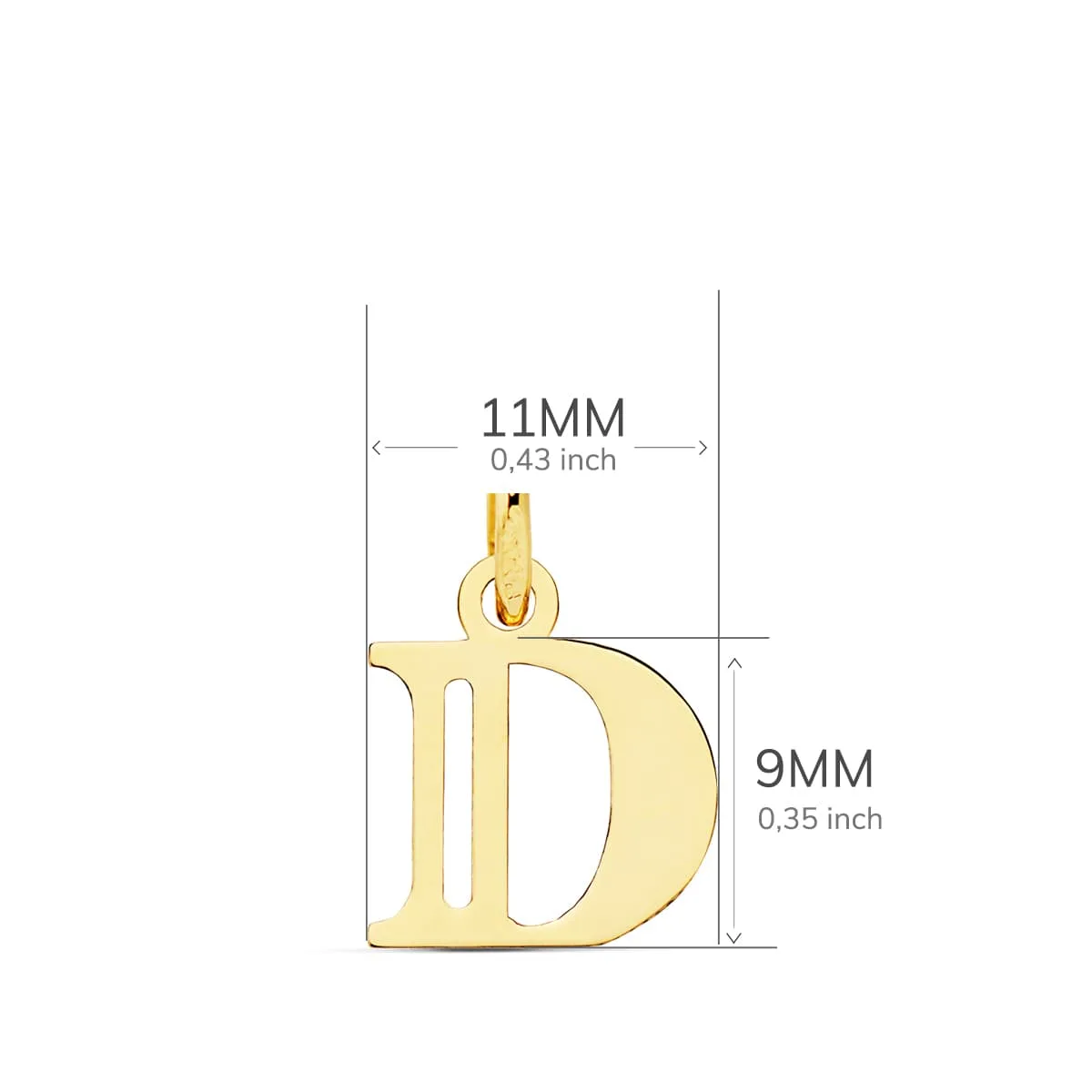18K COLGANTE ORO AMARILLO LETRA " D " . 11X9 MM — vista 2
