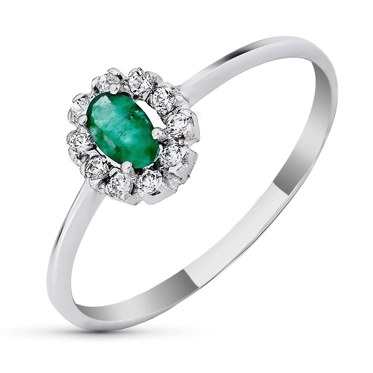 18K SORTIJA ORO BLANCO CUAJO CON PIEDRA FINA OVAL. ANCHO: 8X6,5 MM