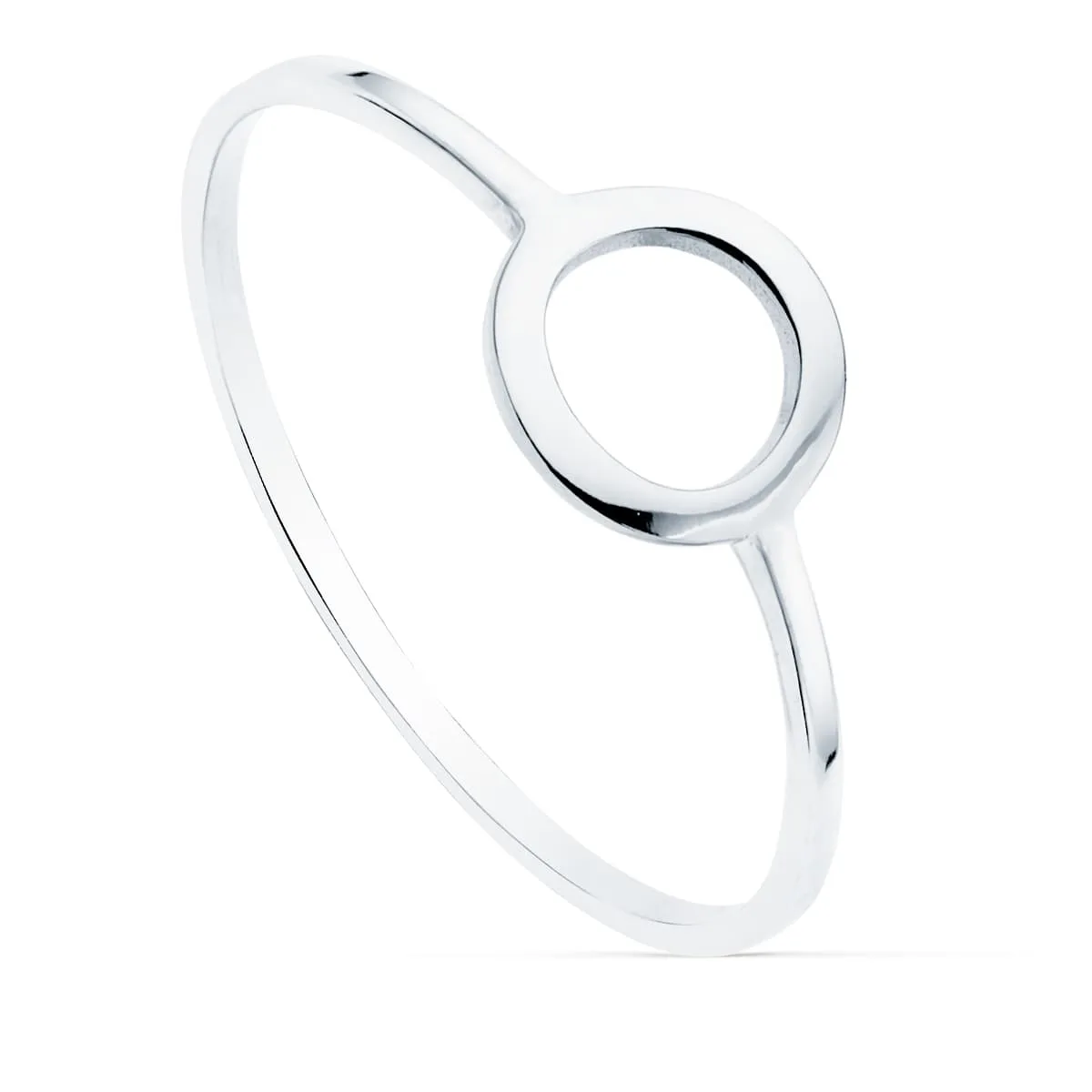 18K SORTIJA ORO BLANCO LISA MOTIVO REDONDO 7.5 MM