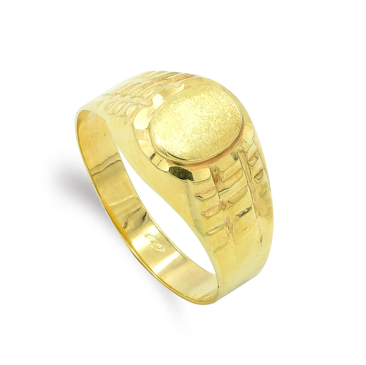9K SELLO ORO AMARILLO HUECO OVAL. ZONA GRABADO: 7X5 MM