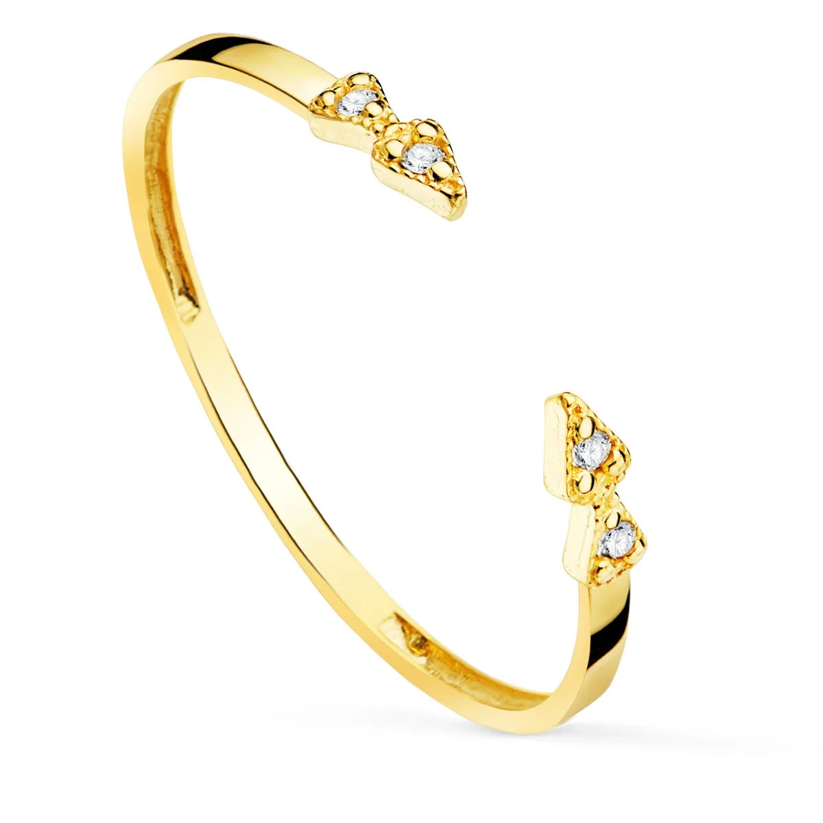 18K SORTIJA ORO AMARILLO DIAMANTES 0.032  QTS. CUERPO 1.10 MM