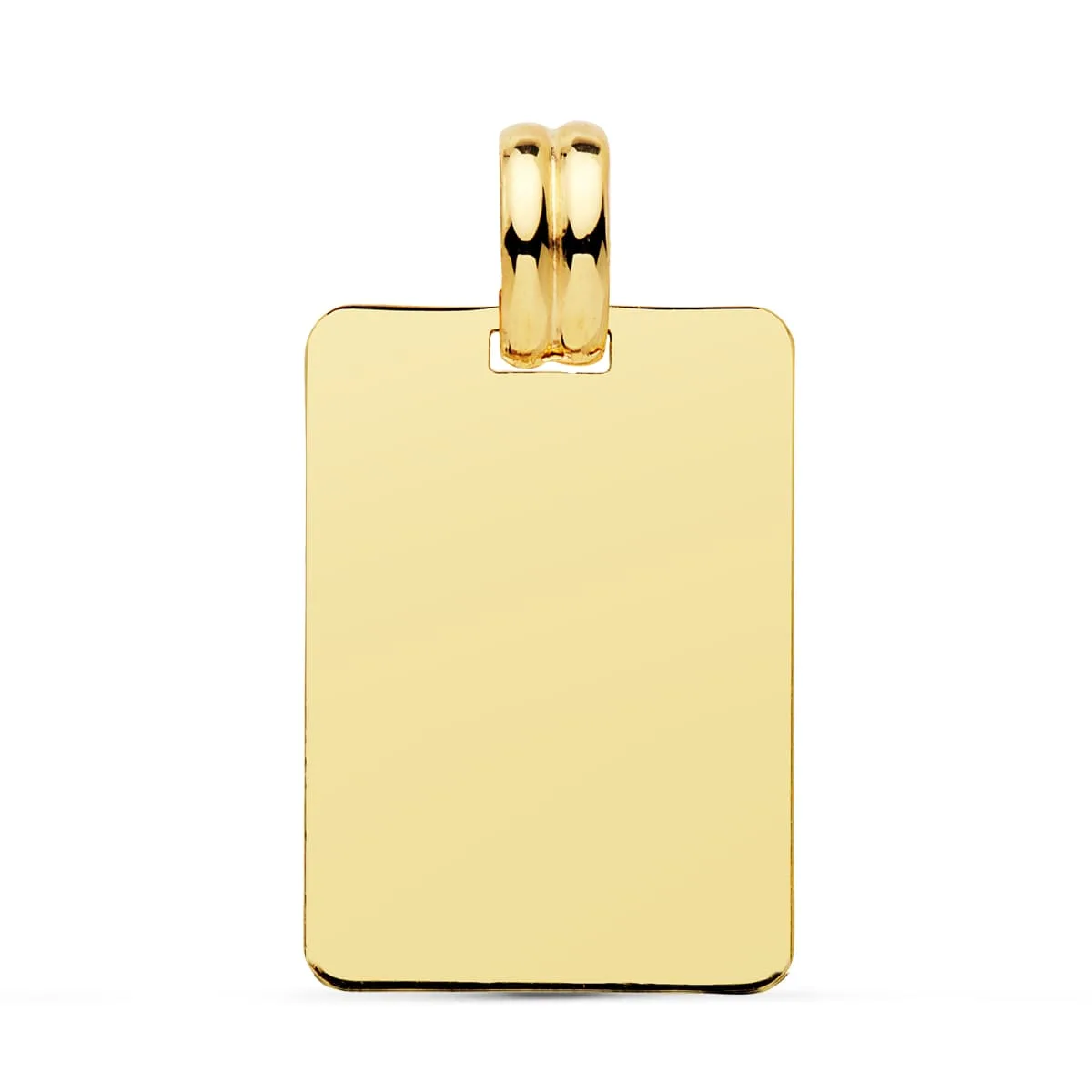 18K PLACA CHAPA ORO AMARILLO LISA EN BRILLO 24X17 MM