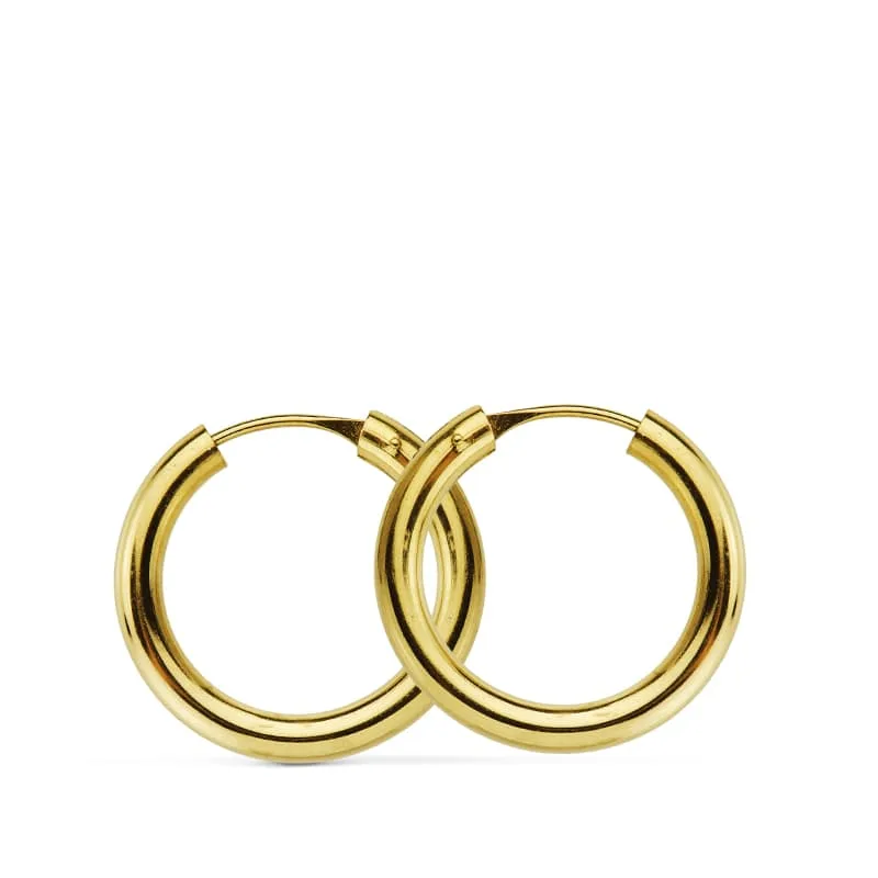 18K AROS ORO AMARILLO REDONDOS LISOS LIGEROS 18X2.5 MM