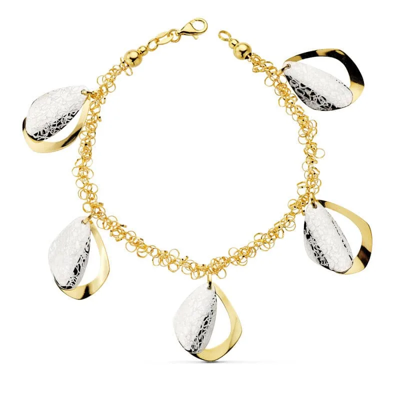 18K PULSERA BICOLOR FETICHES 19CM