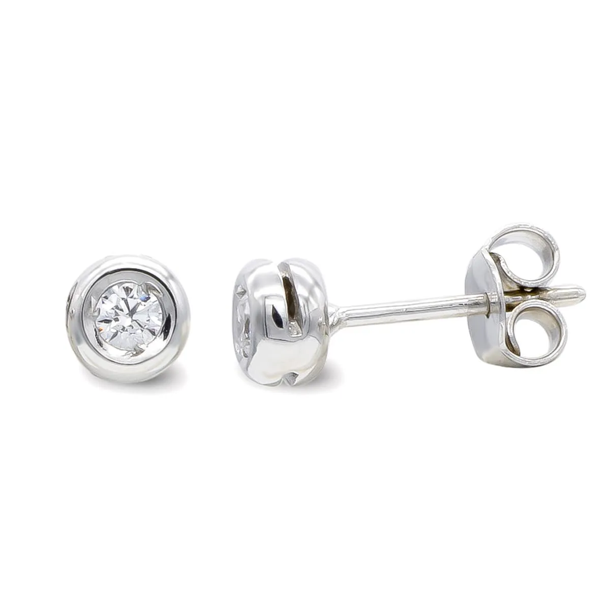 18K PENDIENTES ORO BLANCO Y COLGANTE CADENA CHATON