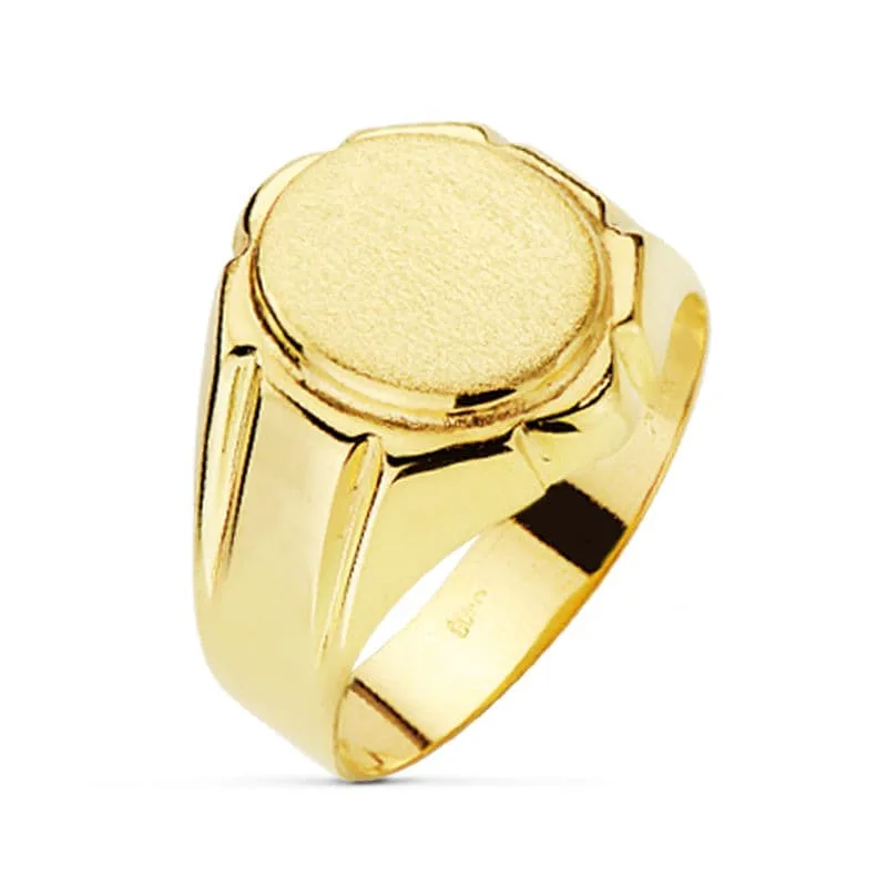9K SELLO ORO AMARILLO CABALLERO HUECO. ZONA GRABADO: 12X10 MM