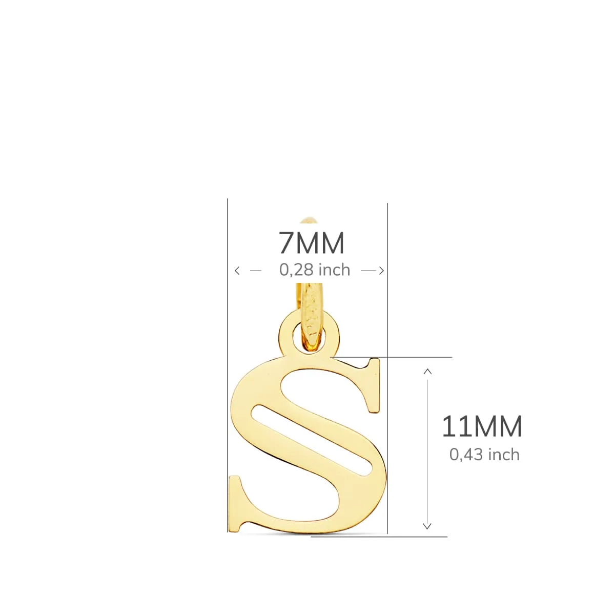 18K COLGANTE ORO AMARILLO LETRA " S " 11X7 MM — vista 2