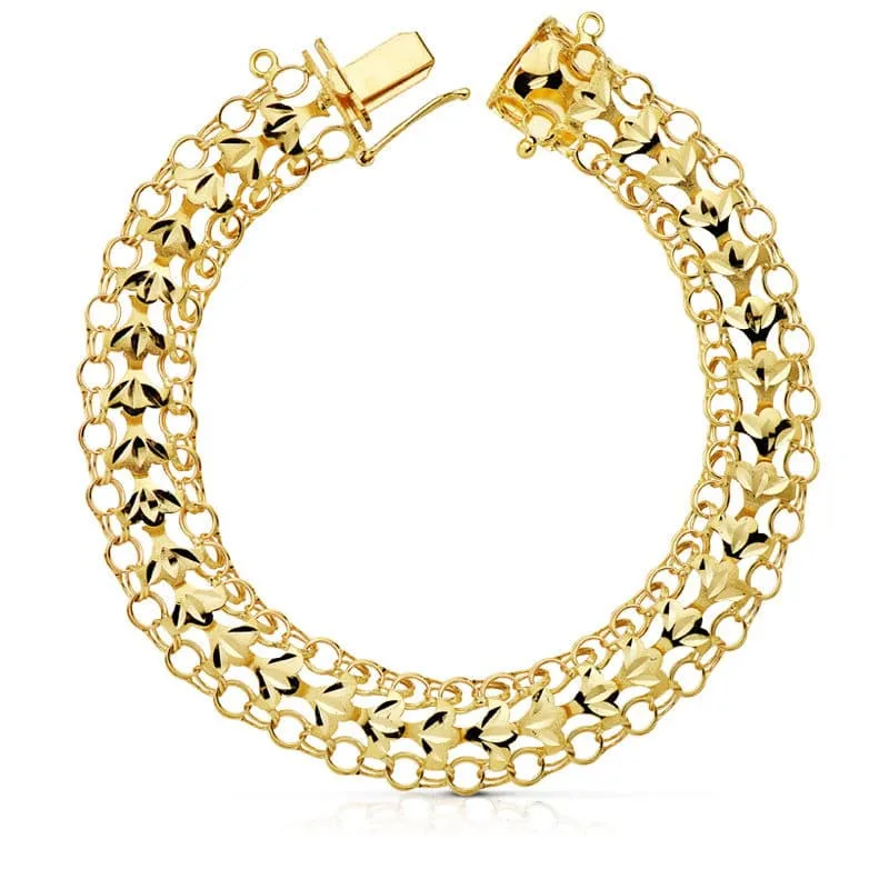 18K PULSERA ORO AMARILLO PRINCESA 10 MM 20CM 10.90 GR