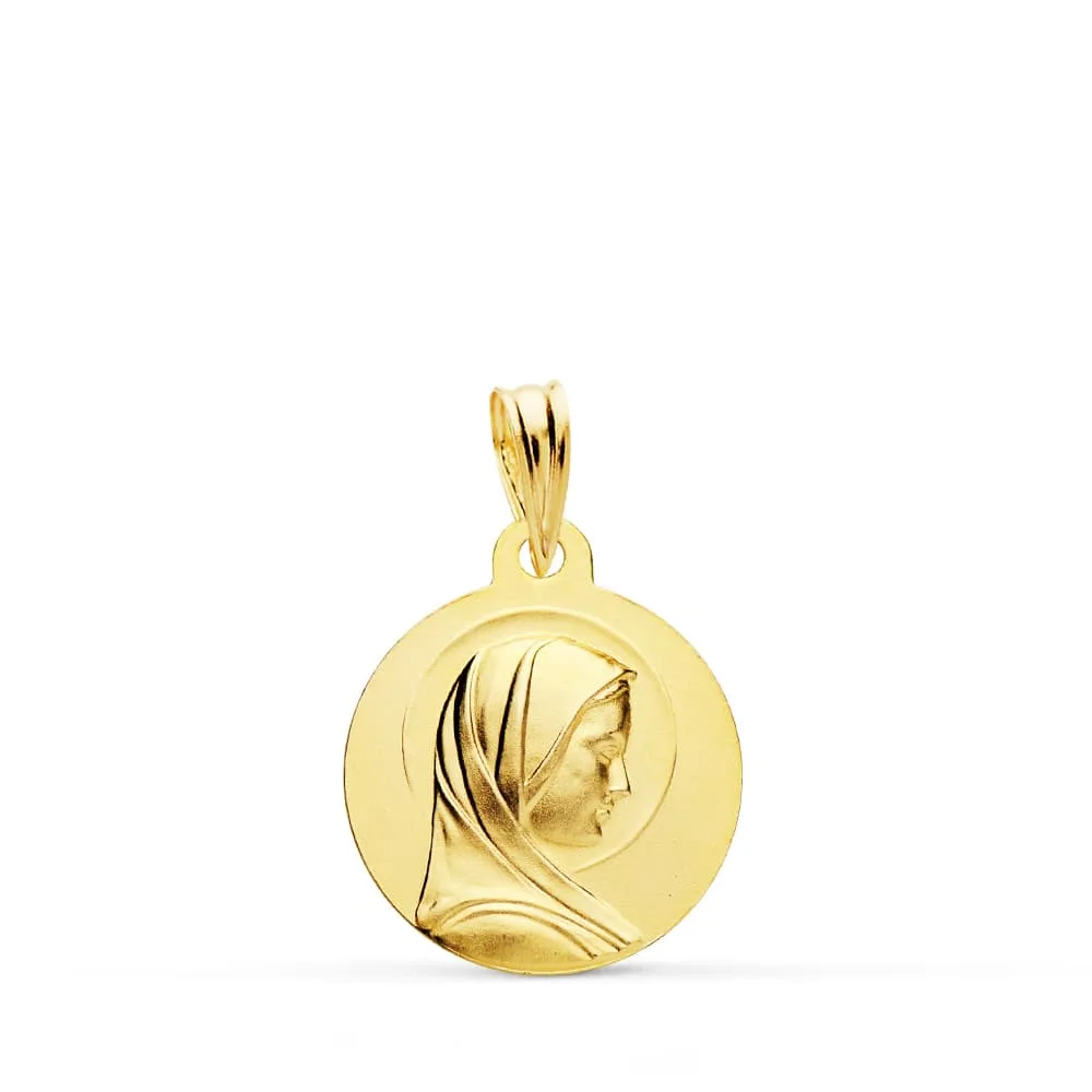 18K MEDALLA ORO AMARILLO VIRGEN NIÑA 16 MM