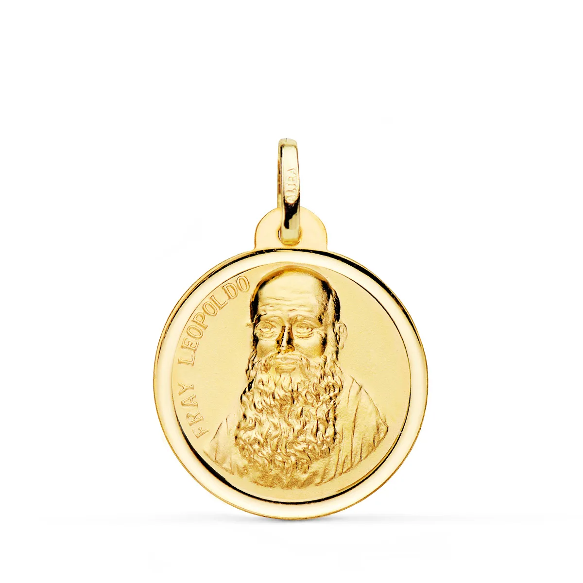 18K MEDALLA ORO AMARILLO FRAY LEOPOLDO BISEL 22 MM