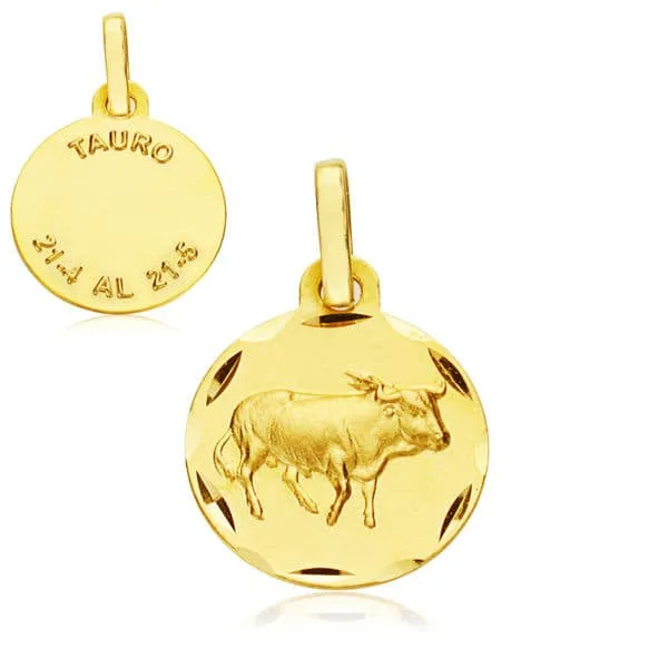 18K HOROSCOPO ORO AMARILLO TAURO 13 MM