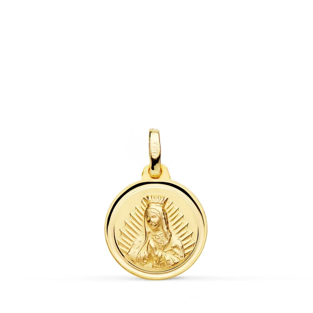 18K MEDALLA ORO AMARILLO VIRGEN DE GUADALUPE 14 MM