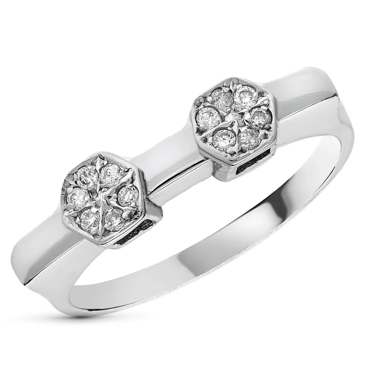 18K SORTIJA ORO BLANCO DIAMANTES TALLA BRILLANTE 0.15  QTS.
