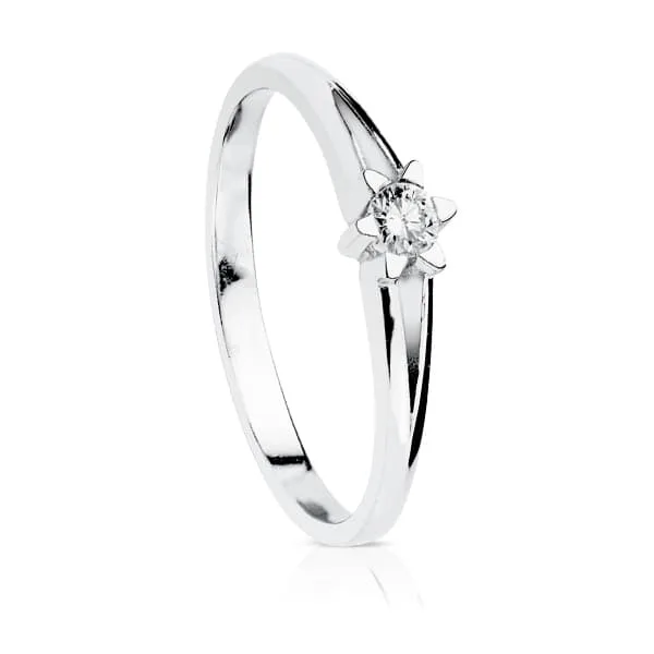 18K SOLITARIO DIAMANTE ORO BLANCO 0.150 QTS. SI-H