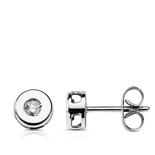 18K PENDIENTES ORO BLANCO DIAMANTES LABORATORIO TALLA BRILLANTE 0,100 QTS. VS2-G. MEDIDA: 6 MM. CIERRE PRESION