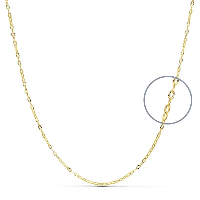 18K CADENA ORO AMARILLO MACIZA FORZADA 50CMX1 MM