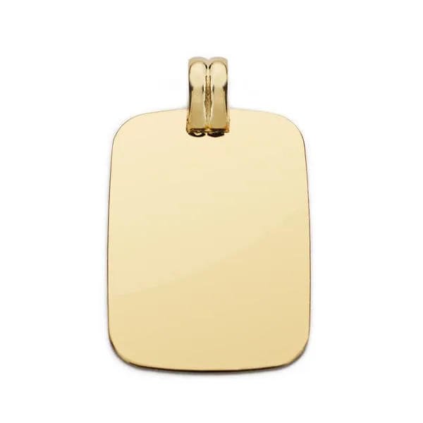 18K PLACA CHAPA ORO AMARILLO LISA EN BRILLO 28X20 MM