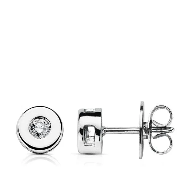 18K PENDIENTES ORO BLANCO DIAMANTES LABORATORIO TALLA BRILLANTE 0,130 QTS. VS2-G. MEDIDA: 6 MM. CIERRE PRESION