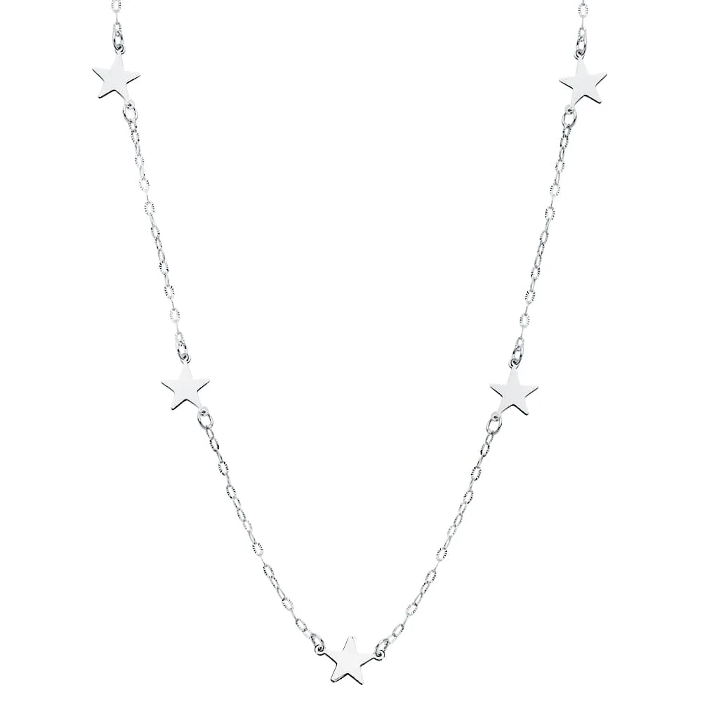 18K GARGANTILLA ESTRELLAS ORO BLANCO 42CM