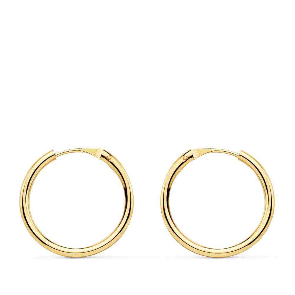 18K AROS ORO AMARILLO REDONDOS LISOS LIGEROS 16X1.50 MM