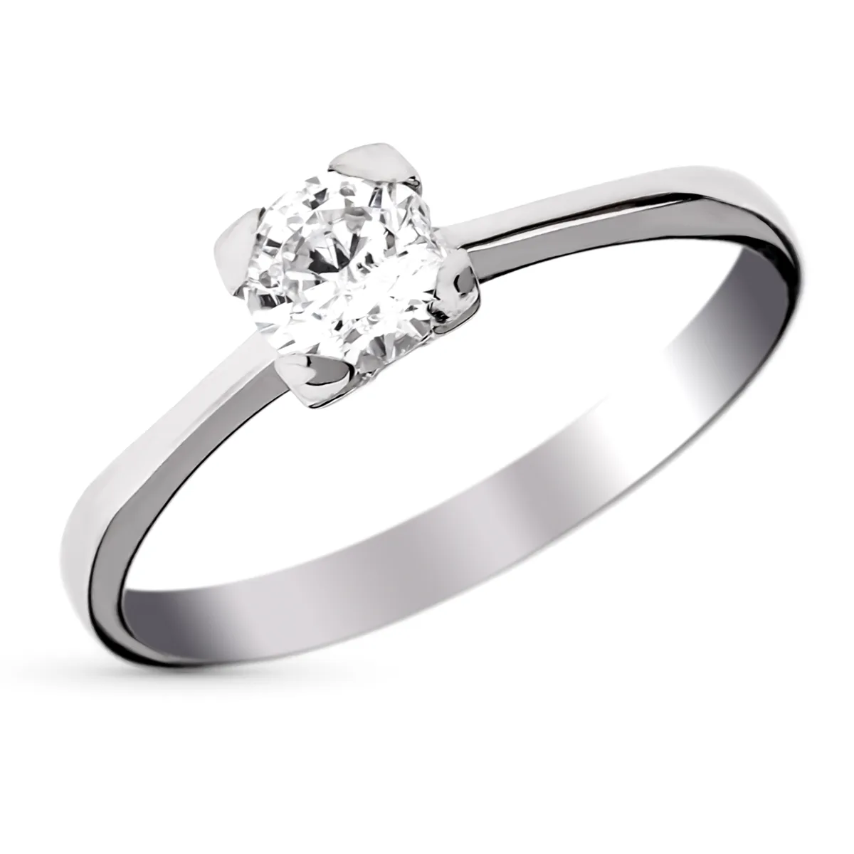 9K SOLITARIO ORO BLANCO EN GARRAS CON CIRCONITA DE 5 MM