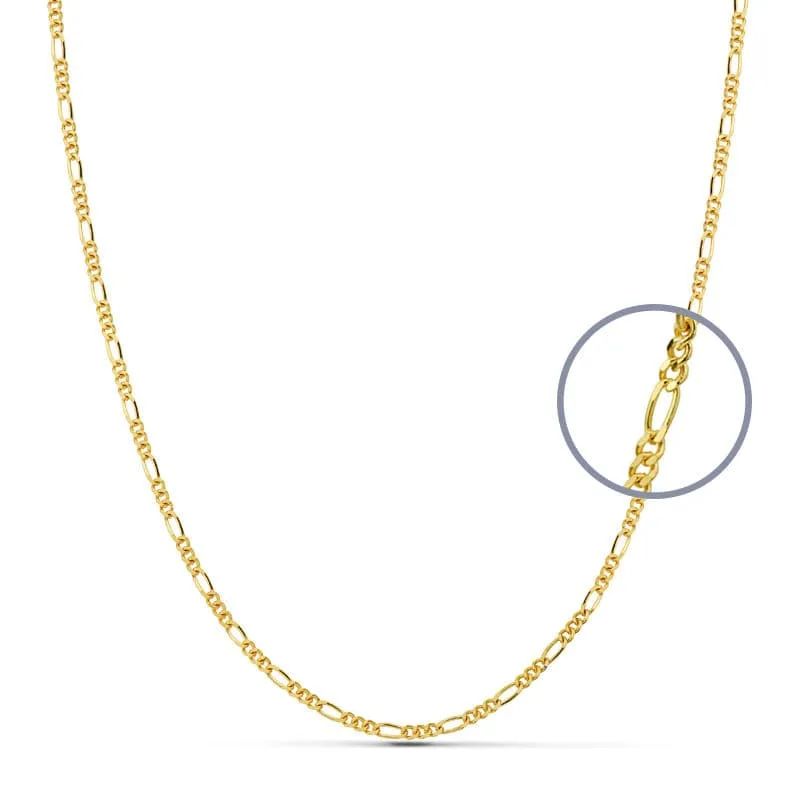 18K CADENA ORO AMARILLO MACIZA CARTIER 3X1  60CM 1.7 MM